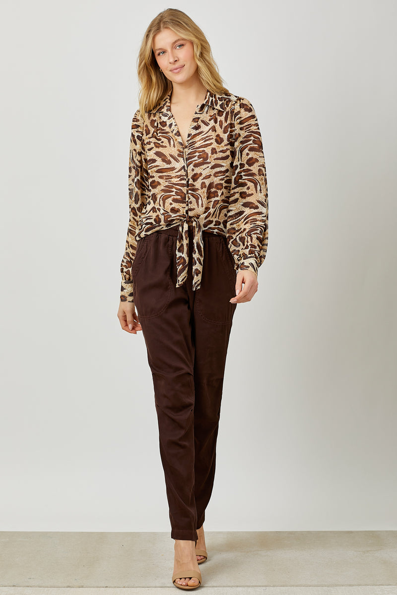 Skin Print  Buttondown Blouse