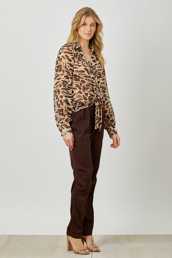 Skin Print  Buttondown Blouse