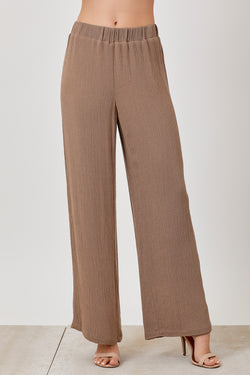 Lined Elastic Waistband Pants