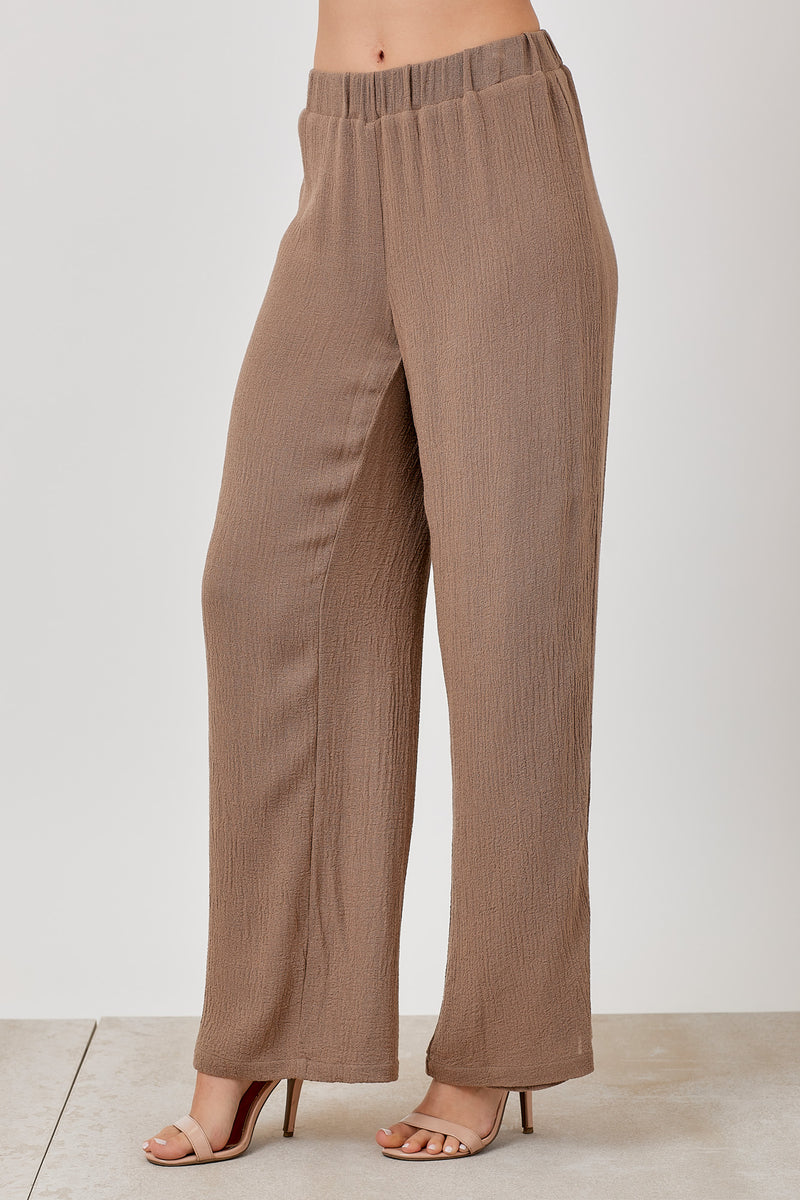 Lined Elastic Waistband Pants