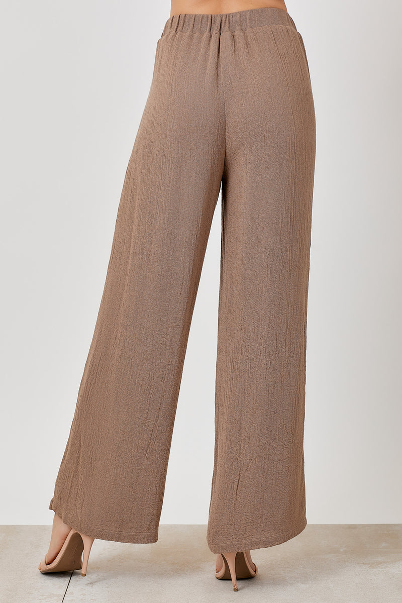 Lined Elastic Waistband Pants