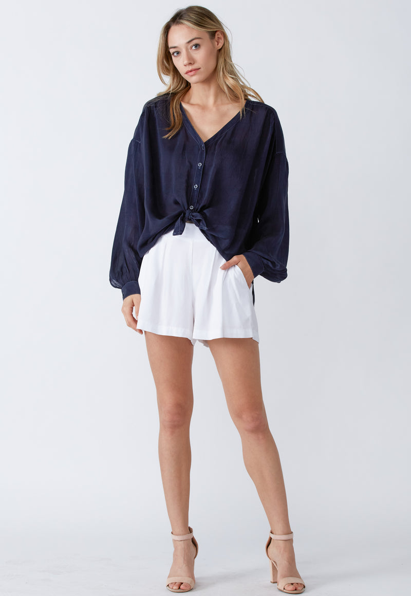 Tie Front -  Button Down Top (Copy)