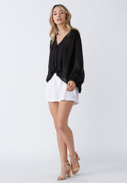 Janes Tie Front -  Button Down Top