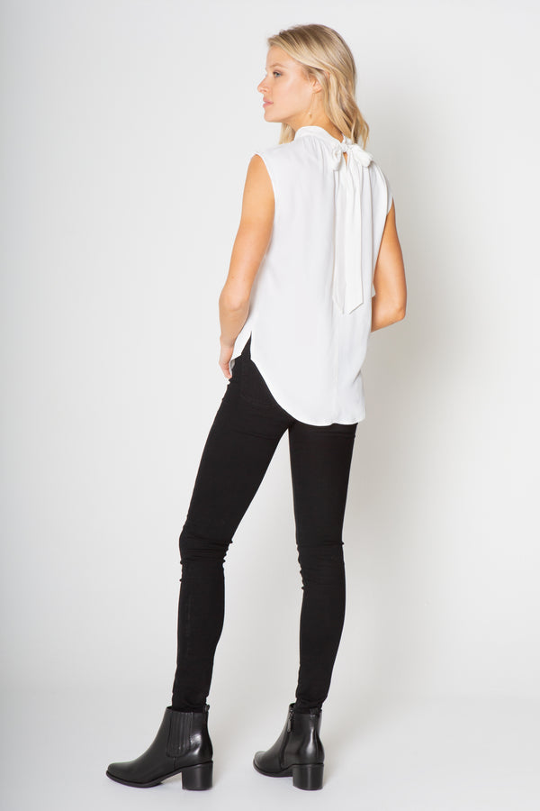 Sleeveless Turtleneck Cupro Top