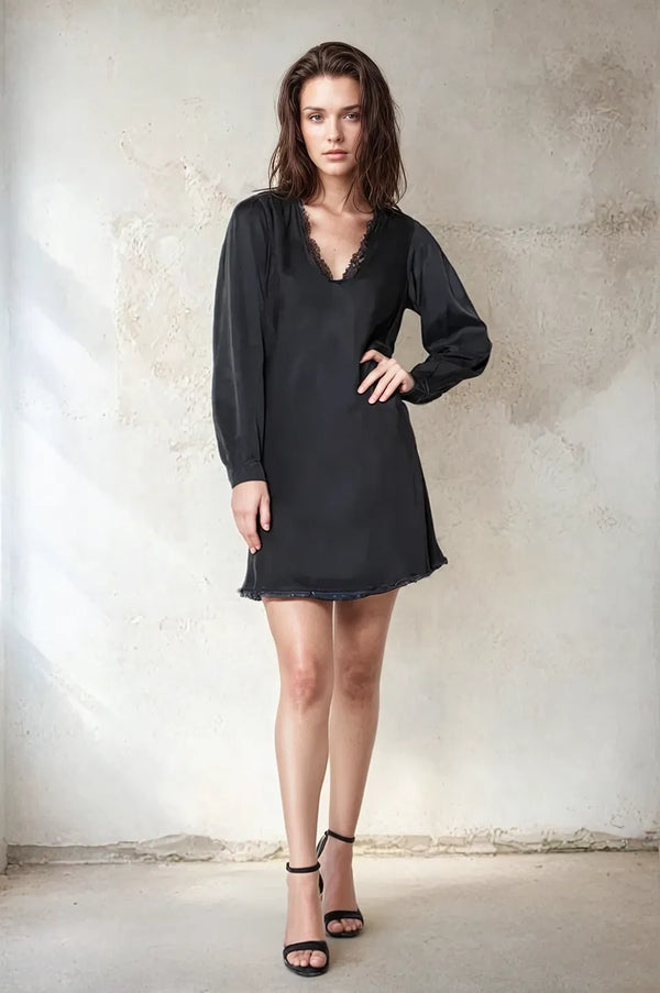 Long Sleeve Bias Cut Dress