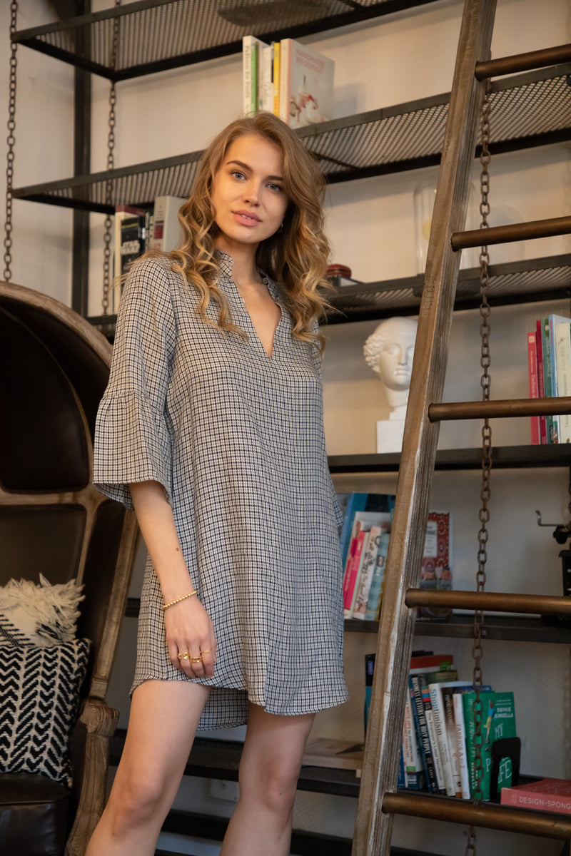 3/4 Sleeve Shirt Dress