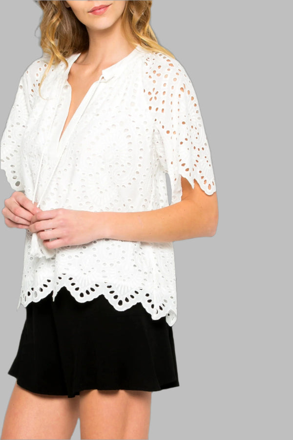 Eyelet Raglan Top